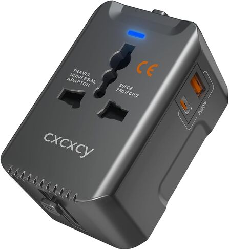 محول سفر عالمي 20 وات PD للشحن السريع، 3 في 1 مع منفذ واحد من النوع C ومنفذ USB-A، قابس أوروبي، محول طاقة دولي للولايات المتحدة/JP/الاتحاد الأوروبي/المملكة المتحدة/أستراليا/CHN، أساسيات السفر في جميع أنحاء العالم in Kuwait