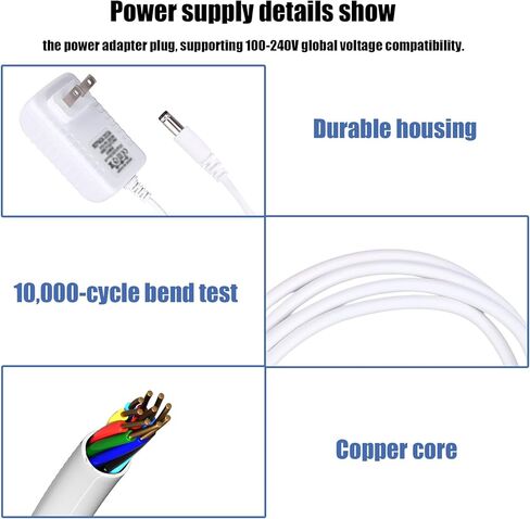 12V Power Cord for Levoit Core Mini Air Purifier, 2m/6.5ft Power Charger AC to DC Adapter Compatible with LAP-C161-WUS LAP-C161-KUS LAPC161WUS LAPC161KUS in Saudi Arabia