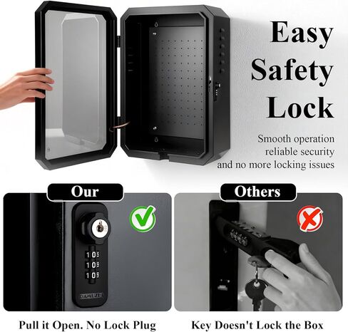 صندوق قفل شاحن EV مدمج لمحطة الحائط - حاوية خارجية مقاومة للماء مع نافذة أكريليك، حامل كابل وقفل، 23 × 16 × 9 بوصة in Kuwait