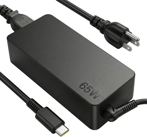 USB C 65W 45W Laptop Charger Compatible with Lenovo Laptop, Thinkpad, Yoga, Chromebook, Thinkbook and More, Type C AC Adapter with 11ft Extra Long Fast Charging Cord in Saudi Arabia