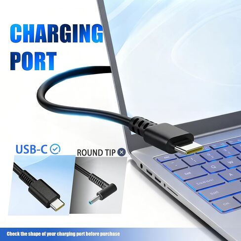 USB C 65W 45W Laptop Charger Compatible with Lenovo Laptop, Thinkpad, Yoga, Chromebook, Thinkbook and More, Type C AC Adapter with 11ft Extra Long Fast Charging Cord in Saudi Arabia