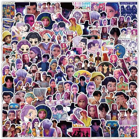 208pcs Hunter Cartoon Stickers, Waterproof Aesthetic Decals for Laptop, Water Bottle, Journal, Phone Case, Scrapbook, Gifts for Kids Teens & Adults in Saudi Arabia