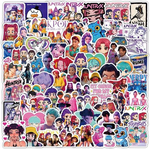 208pcs Hunter Cartoon Stickers, Waterproof Aesthetic Decals for Laptop, Water Bottle, Journal, Phone Case, Scrapbook, Gifts for Kids Teens & Adults in Saudi Arabia