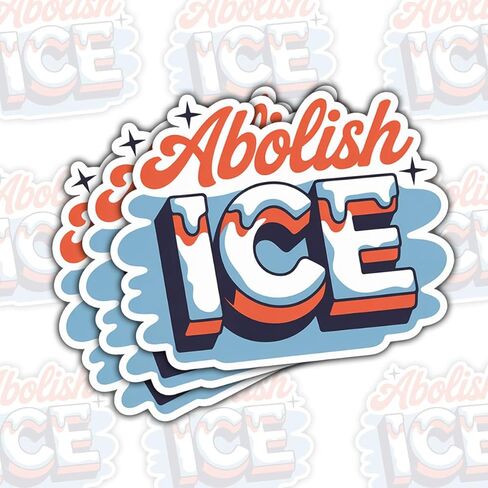 3 Pcs Abolish ICE Sticker – Retro Typography Vinyl Decal for Laptop, Water Bottle, Skateboard, Journal, Car, Aesthetic Protest Quote Sticker, Waterproof Political Art Design in Saudi Arabia