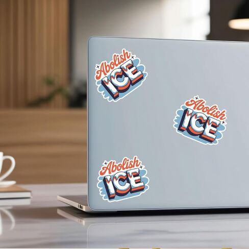3 Pcs Abolish ICE Sticker – Retro Typography Vinyl Decal for Laptop, Water Bottle, Skateboard, Journal, Car, Aesthetic Protest Quote Sticker, Waterproof Political Art Design in Saudi Arabia