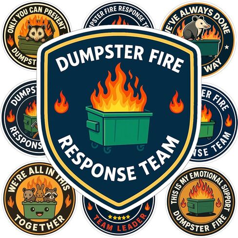 40Pcs(3In) Dumpster Fire Response Team Sticker and Dumpster Fire Response Team Team Leader Laptop Sticker- All in This Together Phone Stickers. in Kuwait