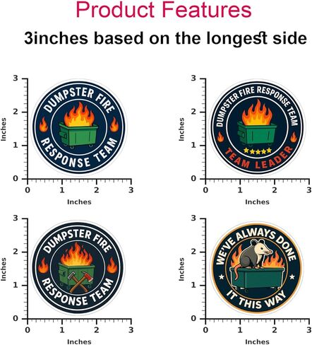40Pcs(3In) Dumpster Fire Response Team Sticker and Dumpster Fire Response Team Team Leader Laptop Sticker- All in This Together Phone Stickers. in Kuwait