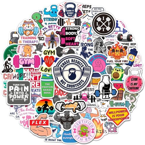 SigyoJeom 200PCS Gym Stickers, Waterproof Workout Motivation Stickers for Water Bottles Laptops Planners, Fitness & Weightlifting Vinyl Decals, Gym Gifts for Women Men in Kuwait