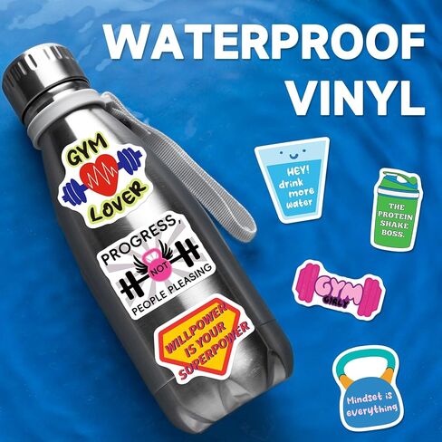 SigyoJeom 200PCS Gym Stickers, Waterproof Workout Motivation Stickers for Water Bottles Laptops Planners, Fitness & Weightlifting Vinyl Decals, Gym Gifts for Women Men in Kuwait