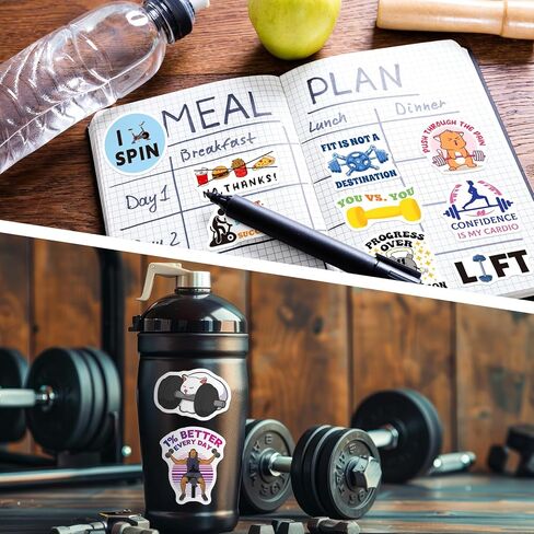 SigyoJeom 200PCS Gym Stickers, Waterproof Workout Motivation Stickers for Water Bottles Laptops Planners, Fitness & Weightlifting Vinyl Decals, Gym Gifts for Women Men in Kuwait