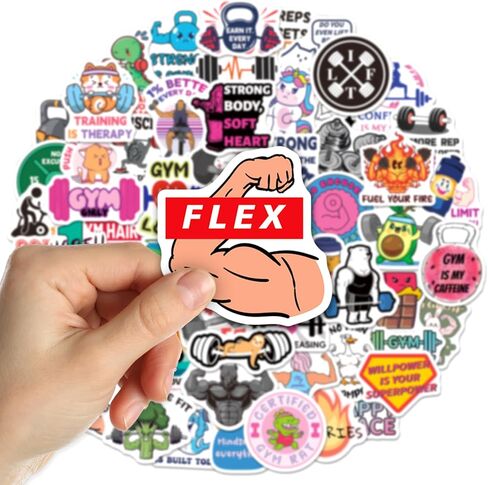 SigyoJeom 200PCS Gym Stickers, Waterproof Workout Motivation Stickers for Water Bottles Laptops Planners, Fitness & Weightlifting Vinyl Decals, Gym Gifts for Women Men in Kuwait