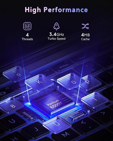 كمبيوتر محمول 16 جيجابايت رام - وحدة المعالجة المركزية Pentium 6500Y (Beat N5095، حتى 3.4 جيجا هرتز)، أجهزة كمبيوتر محمولة مع 256 جيجابايت SSD، شاشة 15.6 بوصة FHD IPS، نوع C، USB 3.2، HDMI، عمر بطارية طويل in Kuwait