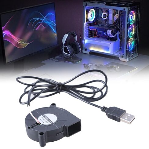 مروحة تبريد منفاخ USB هادئة التشغيل DC5V بدون فرش للمعدات المكتبية لتعزيز كفاءة الكمبيوتر بدون فرش in Saudi Arabia