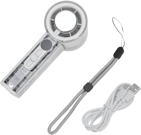 Ice Cooling Handheld Turbine Fan USB Rechargeable 100 Speed Adjustable 13000rpm High Speed Handheld Ice Cooler Fan for Summer Outdoor Indoor Use ABS Material 60x155mm in Saudi Arabia