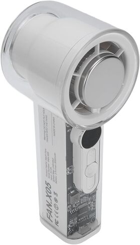 Ice Cooling Handheld Turbine Fan USB Rechargeable 100 Speed Adjustable 13000rpm High Speed Handheld Ice Cooler Fan for Summer Outdoor Indoor Use ABS Material 60x155mm in Saudi Arabia
