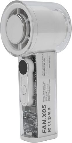 Ice Cooling Handheld Turbine Fan USB Rechargeable 100 Speed Adjustable 13000rpm High Speed Handheld Ice Cooler Fan for Summer Outdoor Indoor Use ABS Material 60x155mm in Saudi Arabia