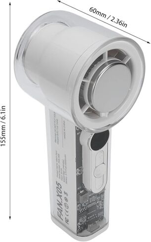Ice Cooling Handheld Turbine Fan USB Rechargeable 100 Speed Adjustable 13000rpm High Speed Handheld Ice Cooler Fan for Summer Outdoor Indoor Use ABS Material 60x155mm in Saudi Arabia