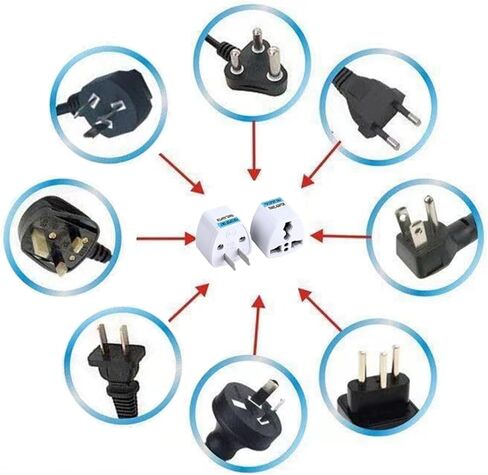US Plug Adapter,3 Pack American Outlet Adapter (White),UK, Canada, Mexico,Europe,Australia,India,China,Japan to USA,Travel Plug Converter with Ground Pin in Saudi Arabia