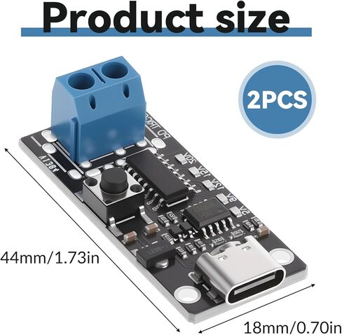 2 حزمة 100 واط 5A USB-C شحن سريع PD QC تيار مستمر 5 فولت 9 فولت 12 فولت 15 فولت 20 فولت وحدة طاقة الجهد القابل للتعديل USB-C لوحة شرك مع محطة الأسلاك 5A نوع C مدخل ذكر in Kuwait