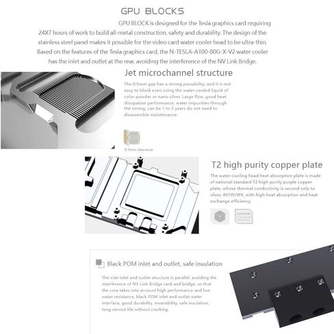 كتلة تبريد المياه النحاسية AI Intelligence GPU Waterblock الخادم الصناعي GPU Waterblock لـ NVIDIA Tesla (لـ Nvidia Tesla A100 40GB) in Saudi Arabia