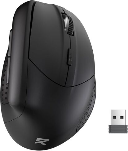 Redragon BM-4033 Wireless Vertical Ergonomic Mouse, 2.4GHz Connection, 5 Levels Up to 4000 DPI, Auto Power Saving Mice for Laptop, Desktop, PC, Black in Saudi Arabia