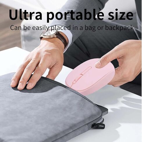 Pink Silent Wireless Mouse, with Type-C + USB-A Dual Interface Portable Lightweight Small Optical Mouse, Plug and Play for Mobile Phone Tablet Laptop MacBook PC, Gift for Kids Girl Women Student in Saudi Arabia