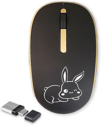 Pink Silent Wireless Mouse, with Type-C + USB-A Dual Interface Portable Lightweight Small Optical Mouse, Plug and Play for Mobile Phone Tablet Laptop MacBook PC, Gift for Kids Girl Women Student in Saudi Arabia