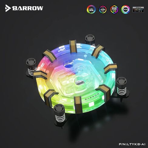 Barrow CPU Water Block for Intel i3 i5 i7 i9 LGA 1700 1200 1156 1155 1151 1150 2011 2066 LTYKB-AI Waterblock with LRC 2.0 5v 3Pin aRGB LED (Black) in Saudi Arabia