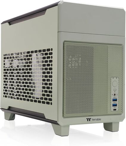Thermaltake TR100 Matcha Green Mini-ITX SFF Case 18.4 L Dual Chamber Design PCIe 4.0 Riser 280 mm AIO Support Quiet Airflow Build in Saudi Arabia