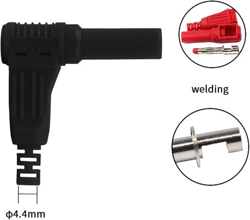 10PCS 4MM Right Angle 90 Degree Banana Safety Welding Assembly Test Leads Connectors J.10039(5 red 5 Black) in Saudi Arabia