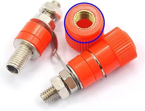 5PCS Terminal Blocks JS-910B 4mm Amplifier Terminal Connector Binding Post Banana Mount(Red-M) in Saudi Arabia