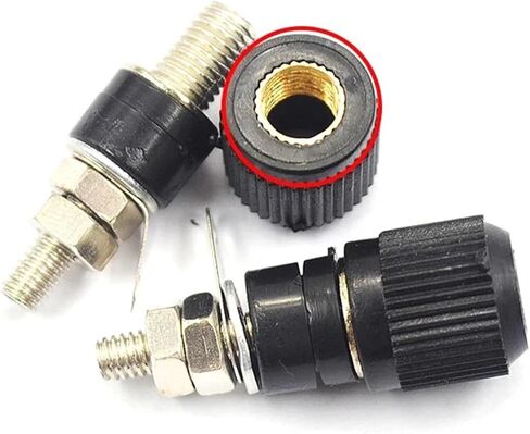 5PCS Terminal Blocks JS-910B 4mm Amplifier Terminal Connector Binding Post Banana Mount(Red-M) in Saudi Arabia