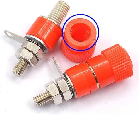 5PCS Terminal Blocks JS-910B 4mm Amplifier Terminal Connector Binding Post Banana Mount(Red-M) in Saudi Arabia