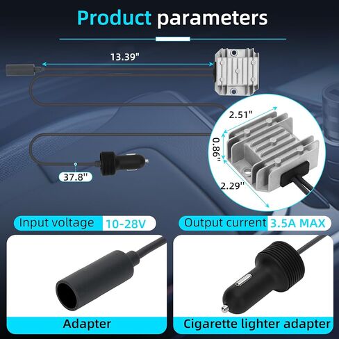 محول ستارلينك ميني ستيب أب، غطاء مقاوم للماء والغبار، مجموعة تحويل لمجموعة الشاحنات RV مع قابس ولاعة السجائر، كابل طاقة 10 فولت - 28 فولت إلى 30 فولت 3.5 أمبير in Kuwait