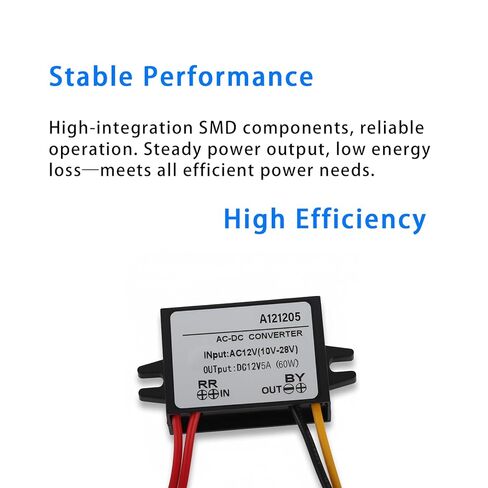 AC إلى DC 12V 60W محول طاقة تنحى 10 إلى 28V AC إلى DC 12V محول وحدة 5A محول منظم مناسب للسيارات / RV / الإلكترونيات البحرية in Kuwait