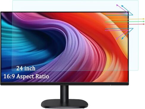 واقي شاشة i-Tensodo Blue Light Blocking لشاشة عريضة مقاس 24 بوصة IPS 16:9، مرشح شاشة LED مضاد للوهج ومضاد للأشعة فوق البنفسجية لحماية العين من الكمبيوتر المكتبي، فيلم شاشة مضاد للخدش in Saudi Arabia