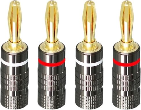 24k Gold Plated Speaker Banana Plugs-Closed Screw Type Dual-Screw Type Speaker Connector in Saudi Arabia