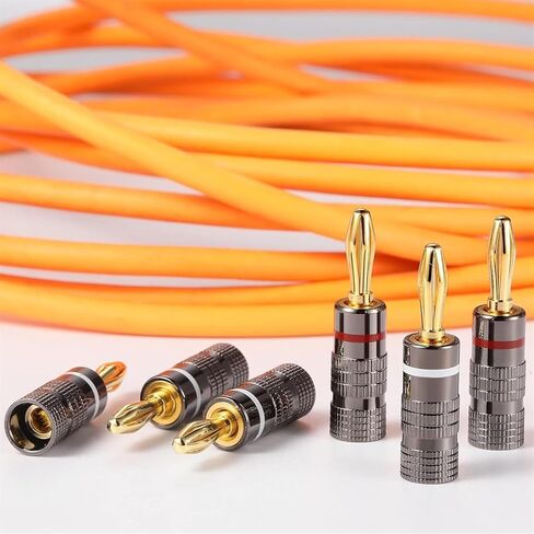 24k Gold Plated Speaker Banana Plugs-Closed Screw Type Dual-Screw Type Speaker Connector in Saudi Arabia