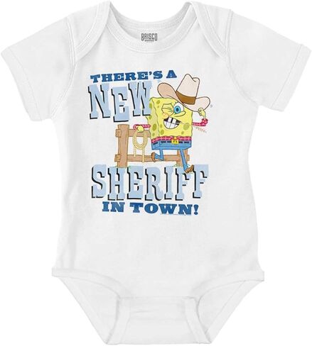 Brisco Brands Cowboy SpongeBob New Sheriff in Town Baby Romper Boys or Girls in Saudi Arabia