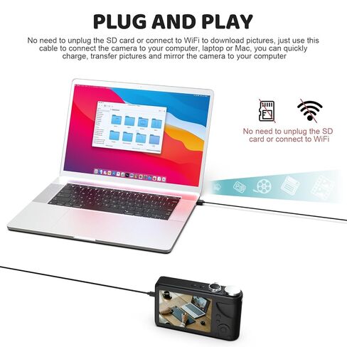 كابل شحن USB صغير Zosvoses متوافق مع Kodak Pixpro Astro Zoom AZ401 AZ421 AZ252 AZ901 FZ152-RD FZ53-RD FZ43، Easyshare Sport C123 C142 C143 C183 C195 C1505 C1530 C1550، 5 أقدام in Kuwait