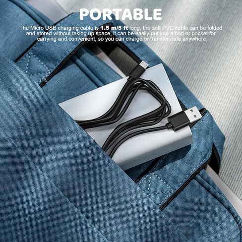 كابل شحن USB صغير Zosvoses متوافق مع Kodak Pixpro Astro Zoom AZ401 AZ421 AZ252 AZ901 FZ152-RD FZ53-RD FZ43، Easyshare Sport C123 C142 C143 C183 C195 C1505 C1530 C1550، 5 أقدام in Kuwait