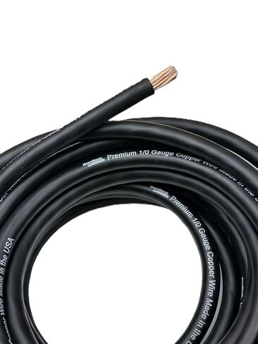 Resilient Sounds 1/0 Premium High Conductivity Copper Car Audio Wire-Minimum 99.9% Pure Copper Made in The USA (Black, 15FT Length) in Saudi Arabia