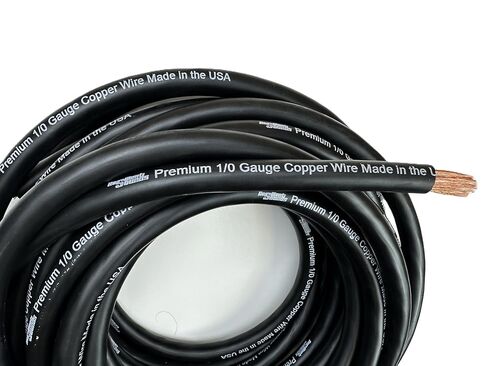Resilient Sounds 1/0 Premium High Conductivity Copper Car Audio Wire-Minimum 99.9% Pure Copper Made in The USA (Black, 15FT Length) in Saudi Arabia