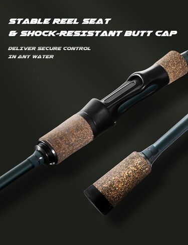 LITTMA Rezil Ultralight Trout Fishing Rod – Reinforced Carbon Fiber, 2-Piece Travel Design, Sensitive Freshwater & Light Saltwater Spinning Rod with Cork Handle & Stainless Steel Guides in Saudi Arabia