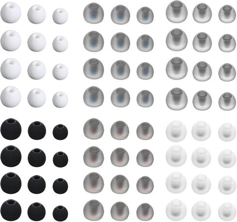 72Pcs Earbud Replacement Tips Soft Silicone Earbuds Tips 3 Sizes S/M/L Headphone Earbud Covers Fit Most in-Ear Earbuds(6 Colors) in Saudi Arabia