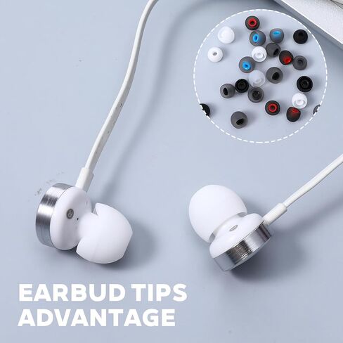 72Pcs Earbud Replacement Tips Soft Silicone Earbuds Tips 3 Sizes S/M/L Headphone Earbud Covers Fit Most in-Ear Earbuds(6 Colors) in Saudi Arabia