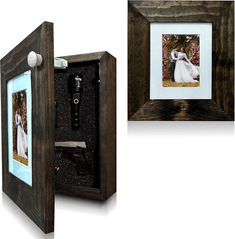 إطار صورة آمن للأسلحة من تصميمات Bellewood Designs - أثاث إخفاء الأسلحة مصنوع يدويًا - إطار صورة آمن للوصول السريع مع قفل مغناطيسي لتخزين الأسلحة بشكل سري وآمن in Kuwait
