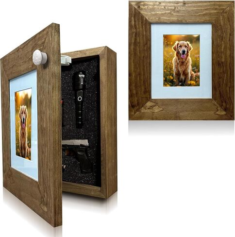 إطار صورة آمن للأسلحة من تصميمات Bellewood Designs - أثاث إخفاء الأسلحة مصنوع يدويًا - إطار صورة آمن للوصول السريع مع قفل مغناطيسي لتخزين الأسلحة بشكل سري وآمن in Kuwait