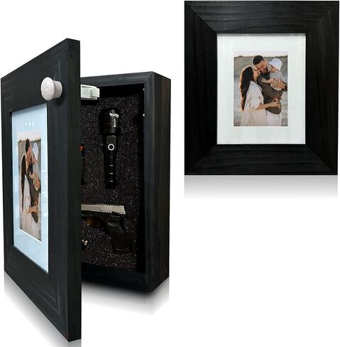 إطار صورة آمن للأسلحة من تصميمات Bellewood Designs - أثاث إخفاء الأسلحة مصنوع يدويًا - إطار صورة آمن للوصول السريع مع قفل مغناطيسي لتخزين الأسلحة بشكل سري وآمن in Kuwait