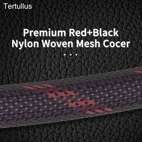 Tertullus HiFi Power Cable OFC Audiophile Ac Power Cable 125v 15a 12awg with Us Pure Red Copper Power Plug+IEC C15 Connector High-end Braided Sleeve Cable(1m/3.28ft) in Saudi Arabia